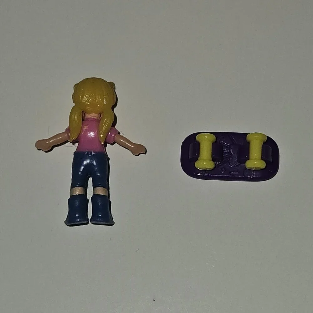 Mattel Mini Polly Pocket World Purple Heart Compact Pink Scooter Lot AS IS READ